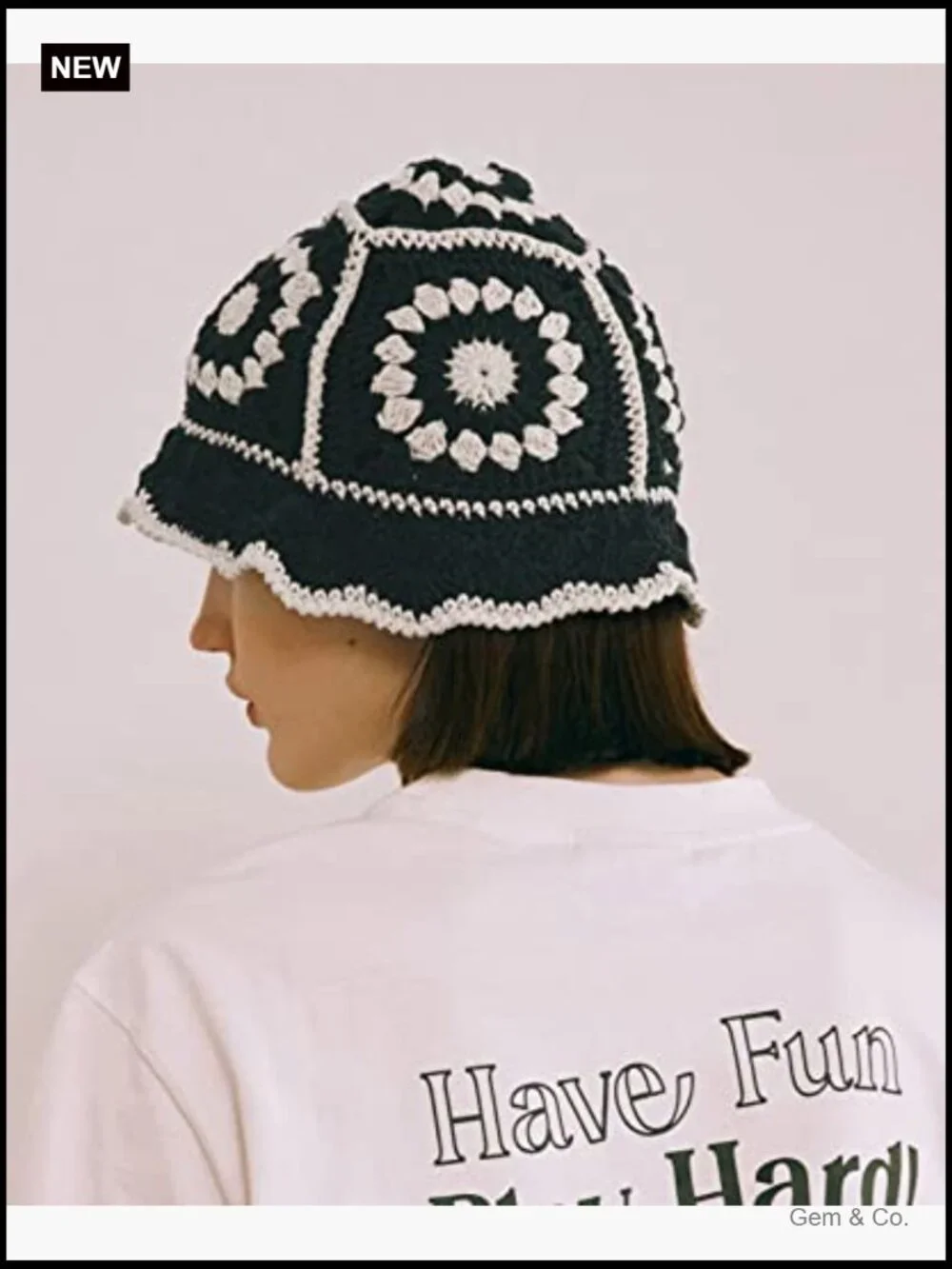 Handmade Crochet Bucket Hat - Foldable Floppy Beach Hat